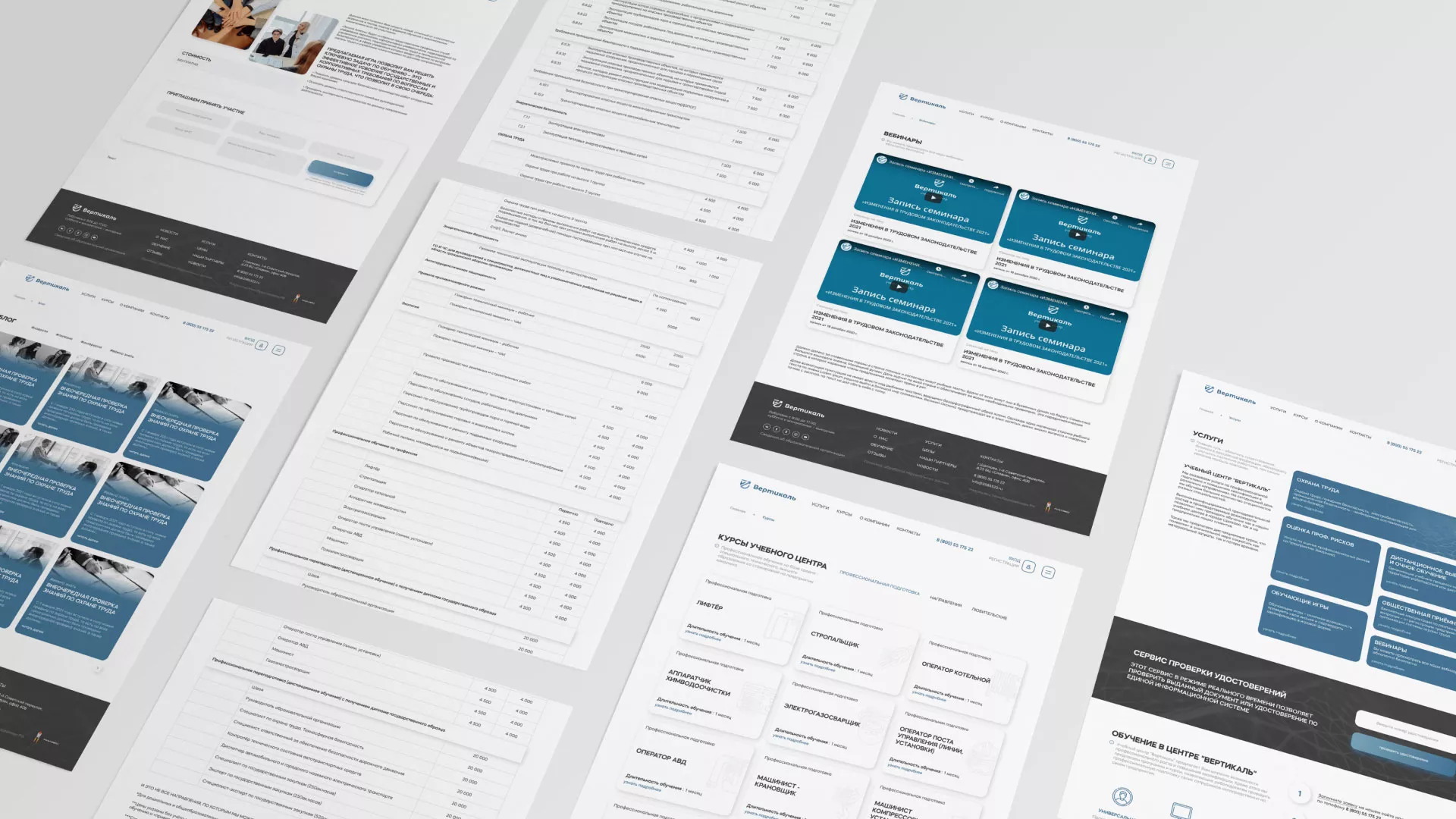 Создание сайта учебного центра «Вертикаль» в Краснослободске